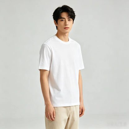 Men Women Summer Basic Short Sleeve T-Shirt, Breathable Ice Cotton Casual Crew Neck Plain Tee, Soft Lightweight Daily Tops