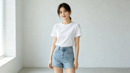 Men Women Summer Basic Short Sleeve T-Shirt, Breathable Ice Cotton Casual Crew Neck Plain Tee, Soft Lightweight Daily Tops